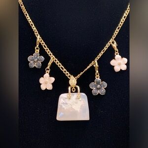 HANDMADE Natural Flower Agate Stone Necklace